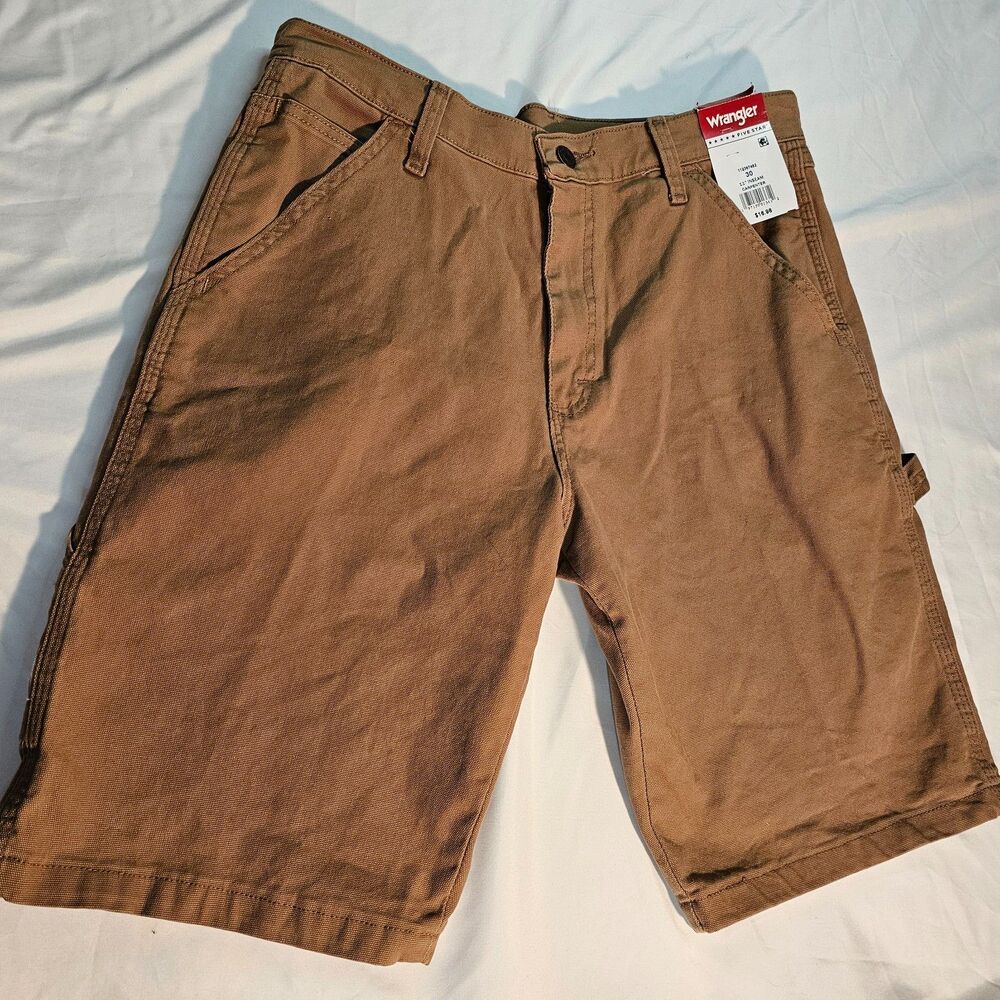 NWT Wrangler Men's Carpenter Shorts Brown Size 30 11" Inseam Work Shorts